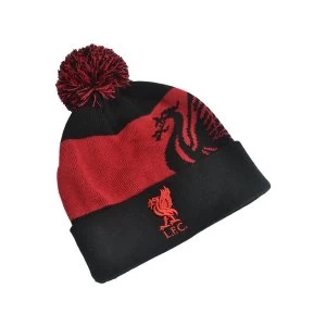 Image of Liverpool Ski Bobble Knitted Hat Quick Check Red Black