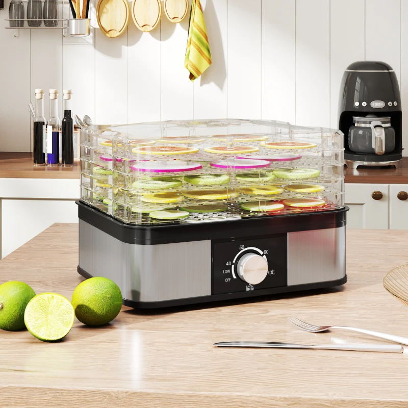 Image of HOMCOM HOMCOM 5 Tier Food Dehydrator, 245W for Drying Fruit, Meat, Vegetable, Black One Size Unisex 5063603062313