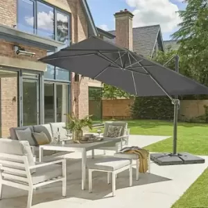 Image of Garden Must Haves Royce Ambassador LED Nova Sun Cantilever Parasol (base not included) - Carbon