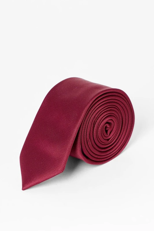 Image of Burton Mens Claret Burgundy Slim Tie Burgundy One Size Male BBB05410