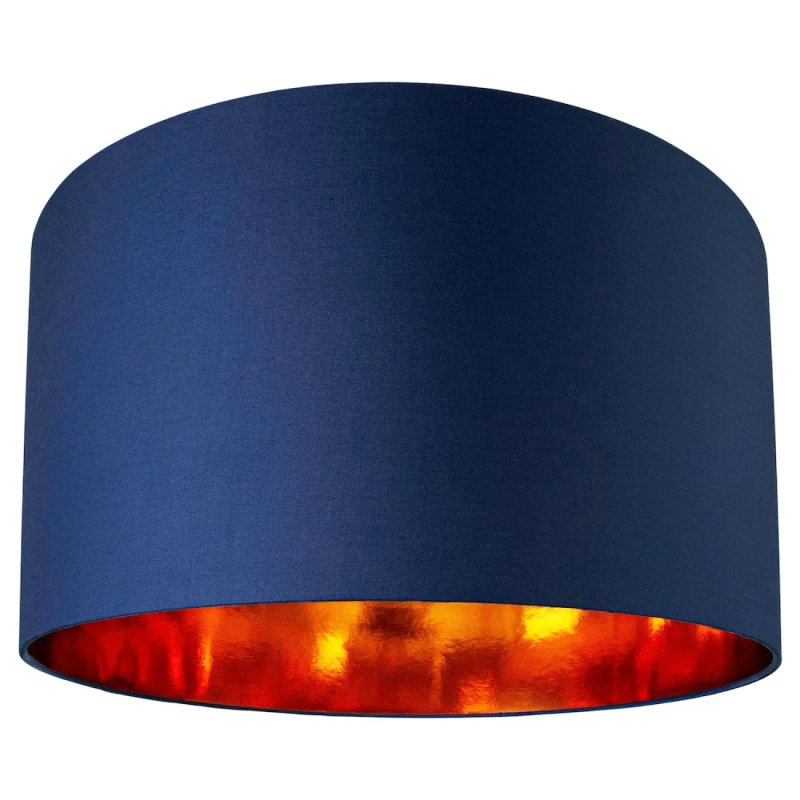 Image of Happy Homewares Contemporary Cotton Lamp/Light Shade with Shiny Paper Inner in Midnight Size: 14" Midnight Unisex 14"