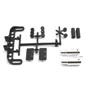 Image of Fastrax Twin Chrome Exhaust Pipes W/Rear Body Mount