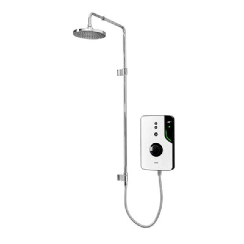 Image of Triton Showers ENlight Thermostatic Electric White 9.5kW with UNIQ&reg; Chrome White GEENLU92
