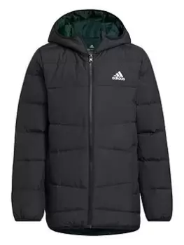 Image of Boys, adidas Kids Unisex Frosty Down Jacket - Black, Size 4-5 Years