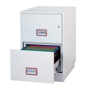 Image of Phoenix World Class Vertical Fire File FS2252K 2 Drawer Filing Cabinet with Key Lock