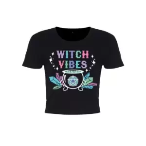 Image of Grindstore Womens/Ladies Witch Vibes Crop Top (M) (Black)