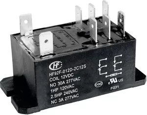 Image of PCB relays 24 Vdc 2 A 2 change overs Hongfa HFD30