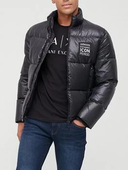 Image of Armani Exchange Icon Logo Padded Jacket Black Size S Men