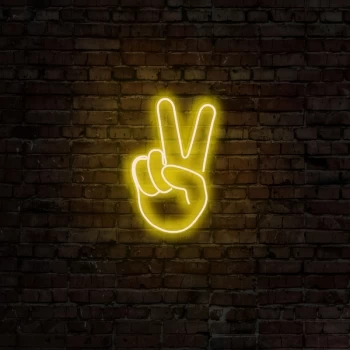 Image of Victory Sign - Yellow Yellow Wall Lamp