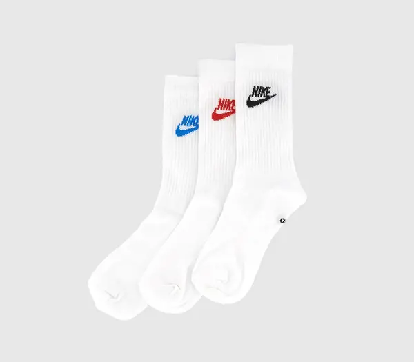 Image of Nike Sports Everyday Essential High 3 Pairs Multicolour White/Blue/Black, S