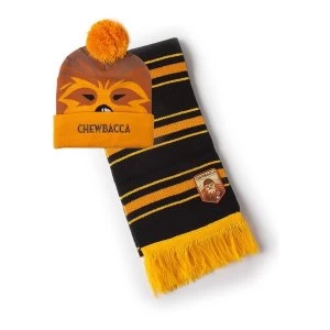 Image of Star Wars - Chewbacca Unisex Bobble Beanie & Scarf Gift Set - Multi-Colour