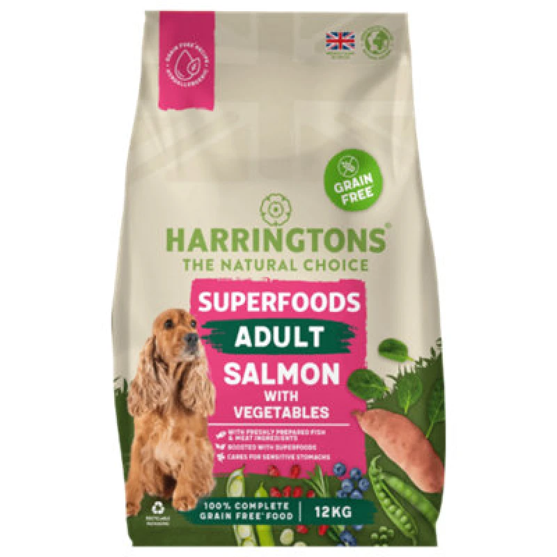 Image of Harringtons Grain Free Superfoods Salmon Dry Dog Food, 12kg