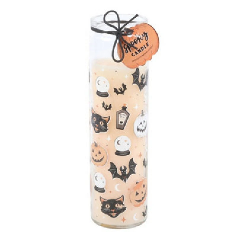 Image of Something Different Something Different Spiced Pumpkin Halloween Tube Candle in Orange Orange One Size Unisex 5063527843609