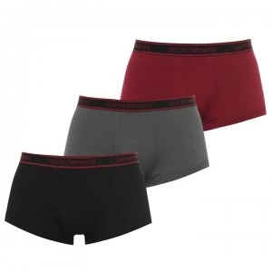 Image of Emporio Armani 3 Pack Stretch Cotton Trunks Red/Grey/Black Size L Men