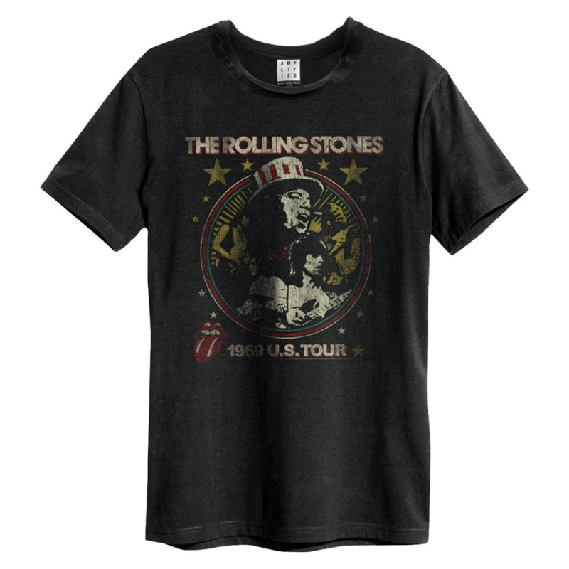 Image of Amplified Amplified Men US Tour 69 The Rolling Stones T-Shirt in Black Size: X-Small Black XS Male 5063852068418
