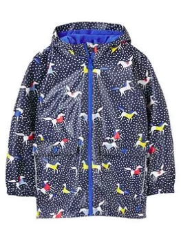 Image of Joules Girls Raindance Horse Spot Raincoat - Navy, Size 3 Years, Women