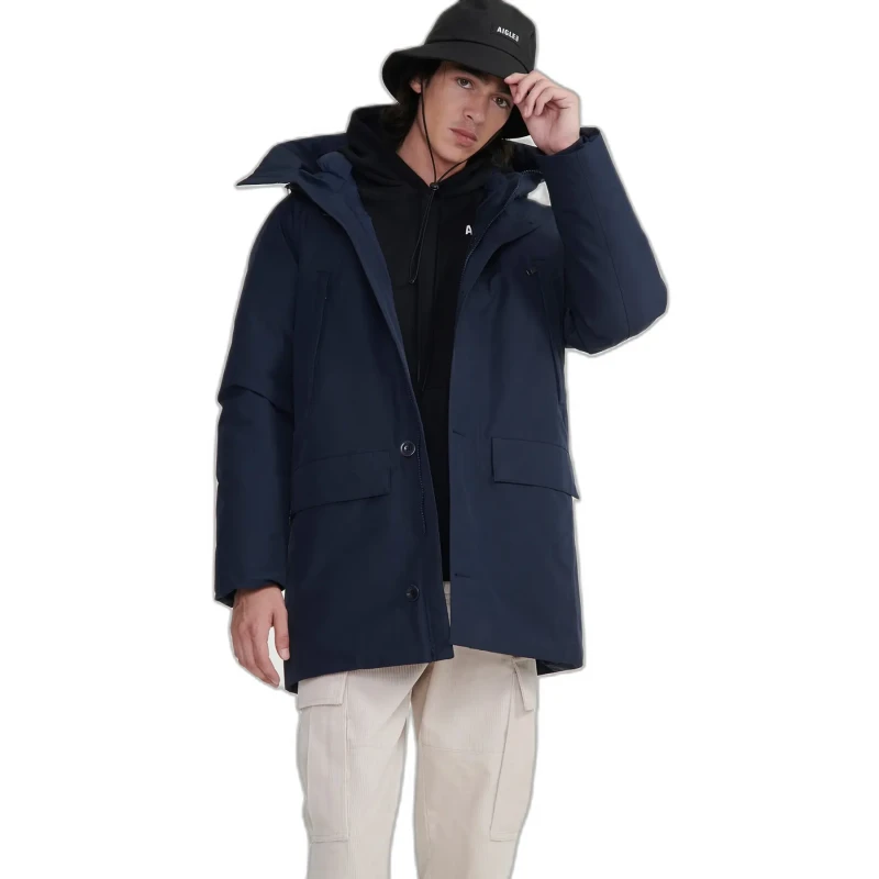 Image of Aigle Long hooded parka Aigle Gore-Tex Bleu Male 2XL