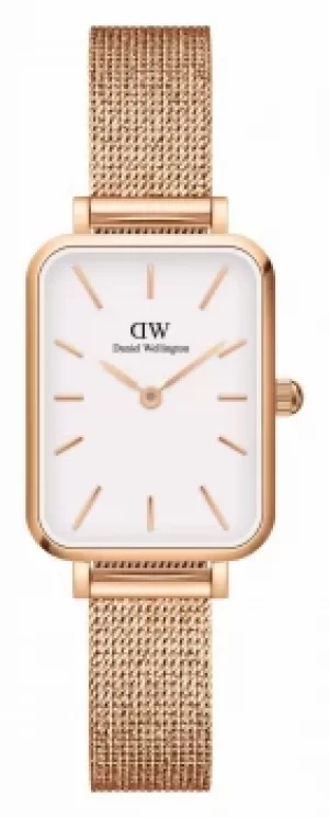 Image of Daniel Wellington Quadro Womens Rectangular Rose-Gold Watch
