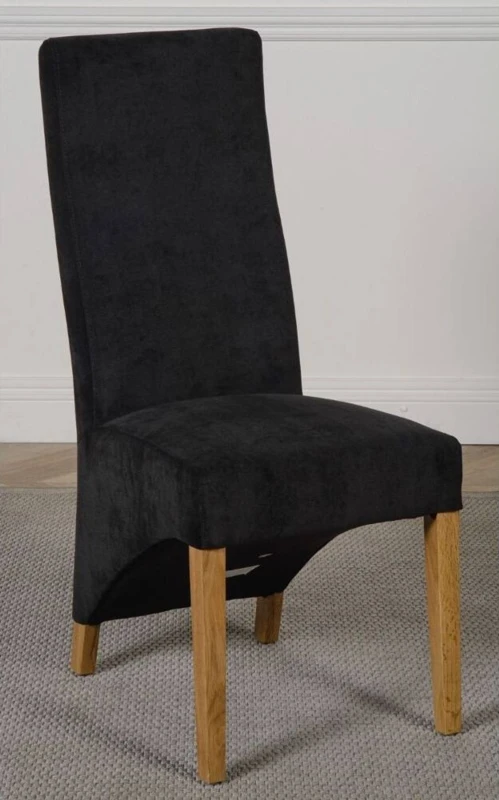 Image of Thats Furniture Lola Fabric Dining Chairs for Dining Room or Kitchen in Black Unisex