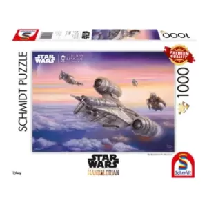 Image of Thomas Kinkade: Disney Star Wars The Mandalorian - The Escort 1000 Piece Jigsaw Puzzle