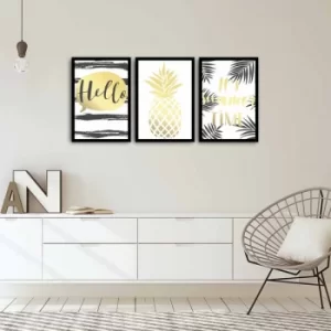 Image of 3PSCT-01 Multicolor Decorative Framed MDF Painting (3 Pieces)