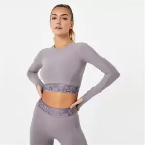 Image of Everlast Seamless Long Sleeve Crop Top - Purple