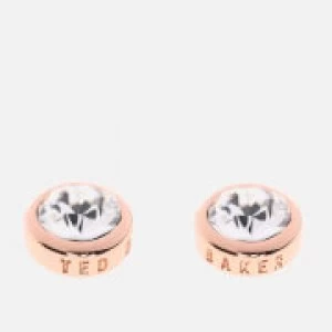 Image of Ted Baker Womens Sinaa Swarovski Crystal Stud Earrings - Rose Gold/Crystal - Silver