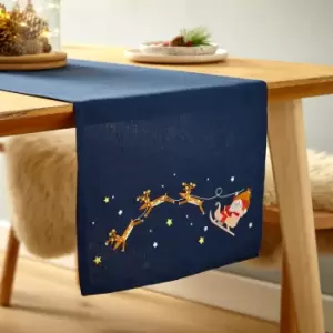 Image of Catherine Lansfield Santa's Christmas Wonderland Runner Navy