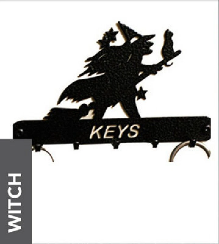 Image of Poppy Forge Witch Key Holder - Rack - Solid Steel - W15 X H9cm - Black