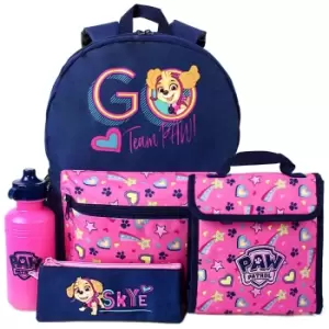 Image of Paw Patrol Girls Backpack Set (Pack Of 4) (One Size) (Pink/Navy)