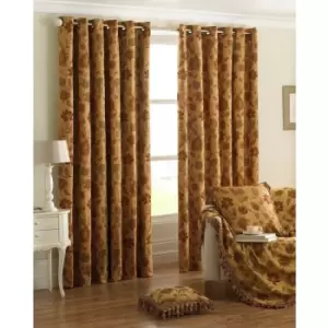Image of Riva Home Zurich Ringtop Curtains (66x72 (168x183cm)) (Gold) - Gold