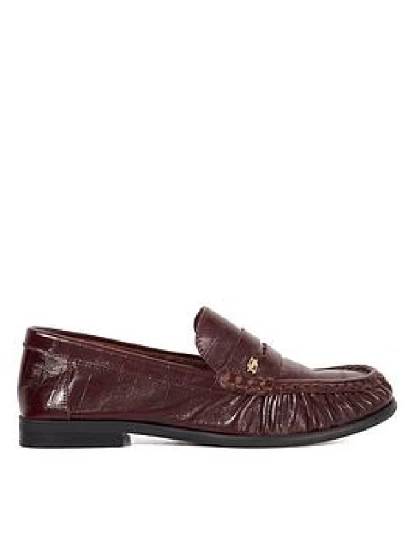 Image of Dune London Womens 'Grisella' Leather Loafers in Burgundy Size: 3 Burgundy Female 3
