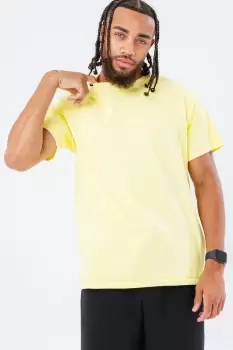 Image of HYPE YELLOW SCRIBBLE LOGO EMBROIDERY mens T-SHIRT