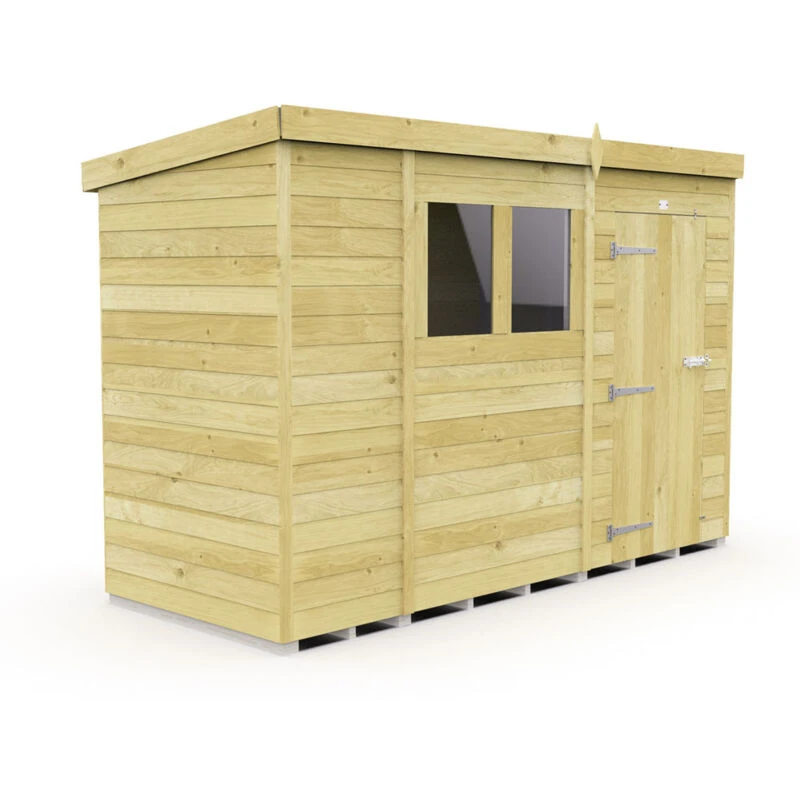 Image of Flat Pack Sheds DIY Sheds 11 x 4 Pent Shed, Brown 11X4PFF