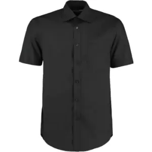 Image of Kustom Kit KK102 Mens 15" Short Sleeve Black Oxford Shirt