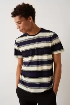 Image of Blue Short Sleeve Varied Stripe T-Shirt