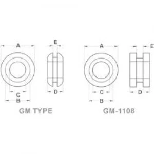 Image of KSS 534181 Grommet Black x H 15.5mm x 9 mm