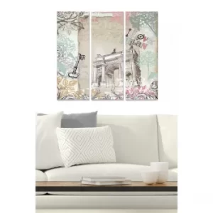 Image of MDF220096252 Multicolor Decorative MDF Painting (3 Pieces)