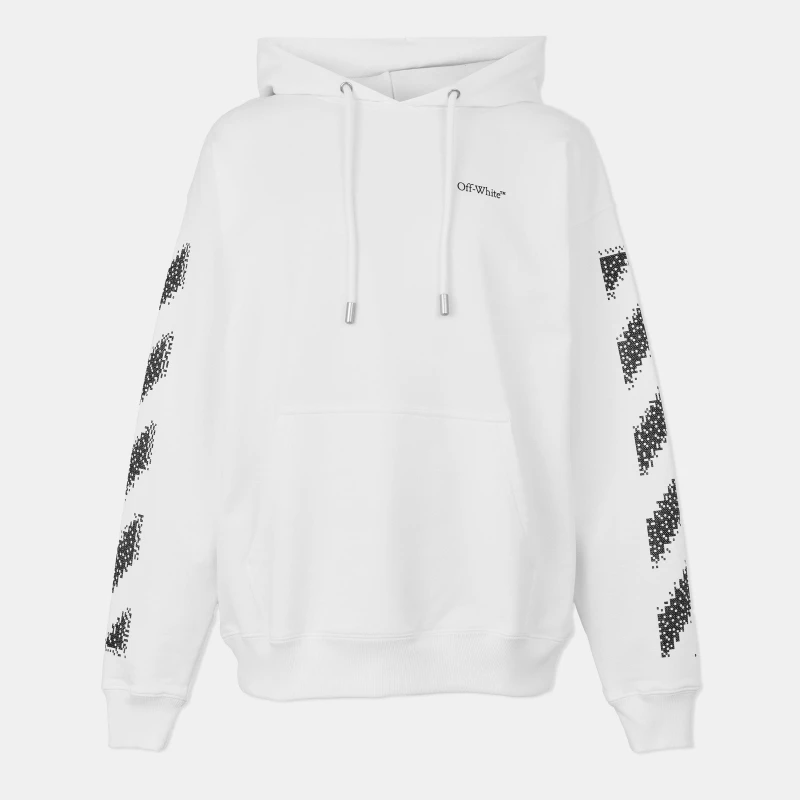 Image of Off White Mens Skate Pull Over Hoodie White-Black male XS
