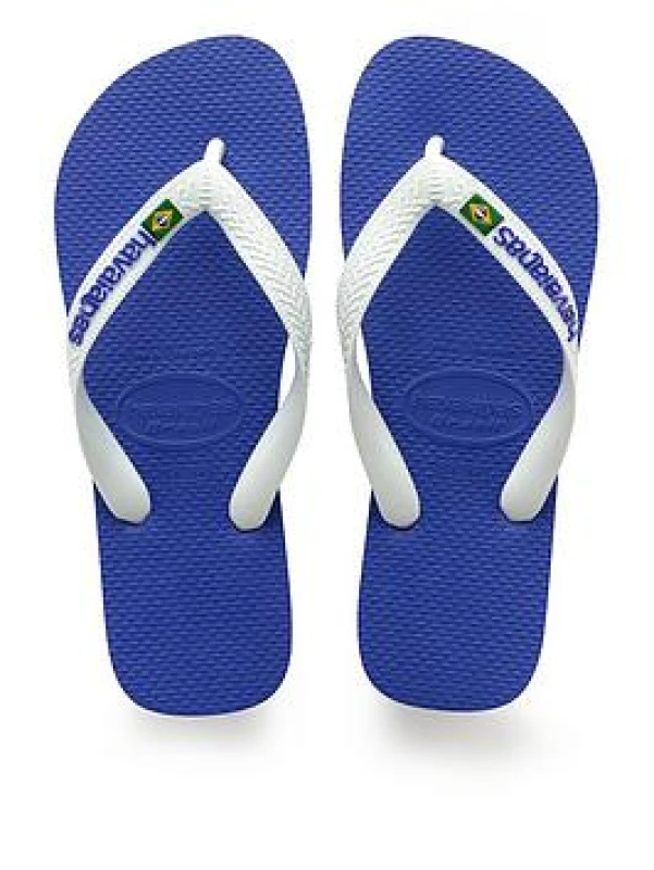 Image of Havaianas Mens Brasil Logo Flip Flop - Blue Blue VH0HT Male 6-7,9-10