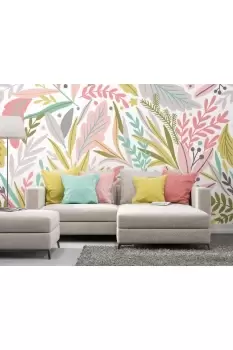 Image of Patterned Leaves Wall Mural