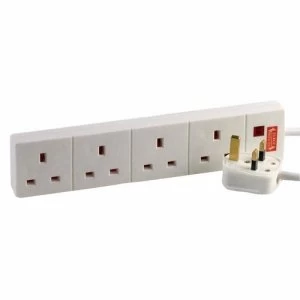Image of Zexum 4G White Surge Protected Extension Lead - 2 Meters