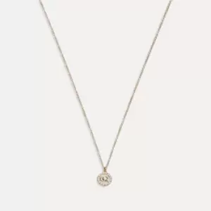 Image of Coach C Multi Gold Plated Crystal and Faux Pearl Necklace