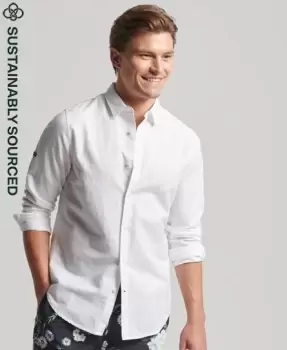 Image of Superdry Organic Cotton and Linen Long Sleeved Shirt