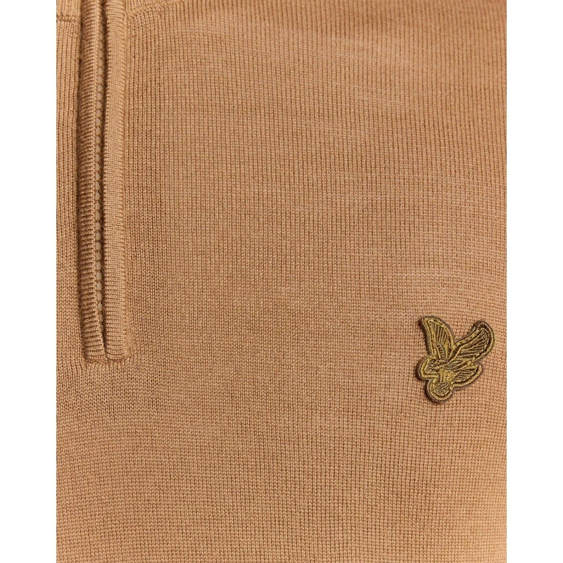 Image of Lyle and Scott Mens Quarter Zip Knitted Jumper Nomad male XS