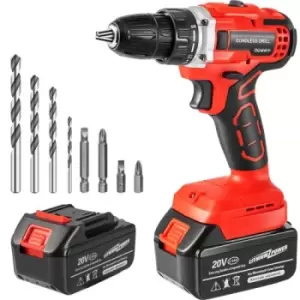 Image of VEVOR Cordless Drill Driver, 20V 5Ah Cordless Drill Combo Kit, Electric Screwdriver Set with 2 Speed, 2/5" Keyless Chuck Impact Drill, 21+1 Torque Bru