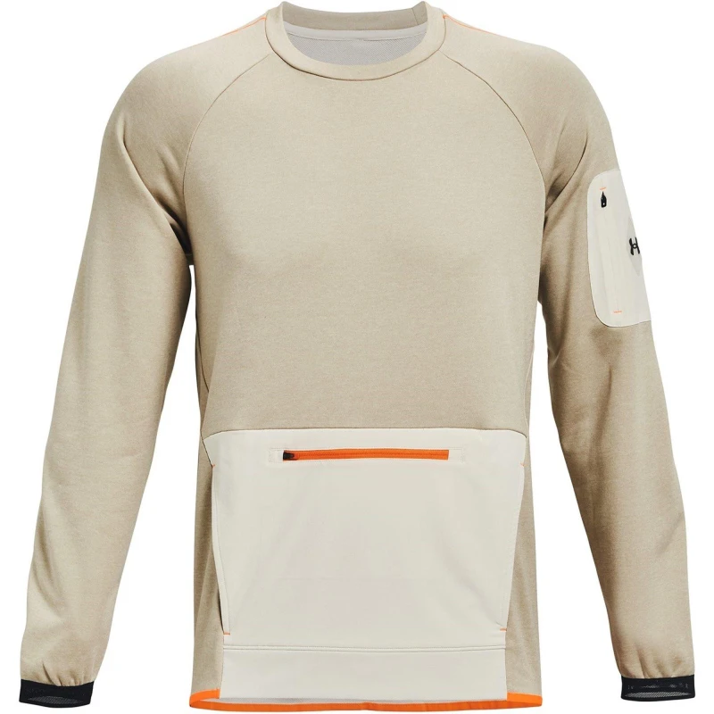 Image of Under Armour Terrain Terry Crew Sweatshirt - Beige Beige S