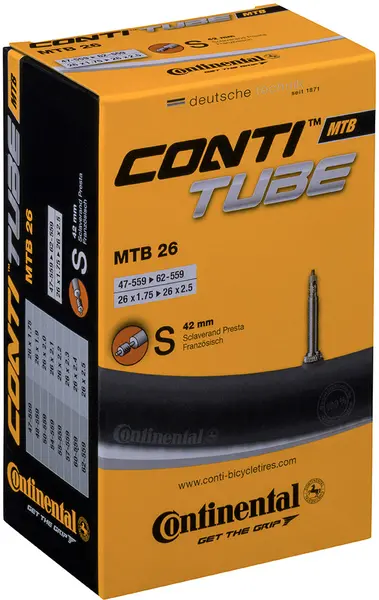 Image of Continental MTB Inner Tube 27.5X2.60-2.80 Presta 42mm BLACK