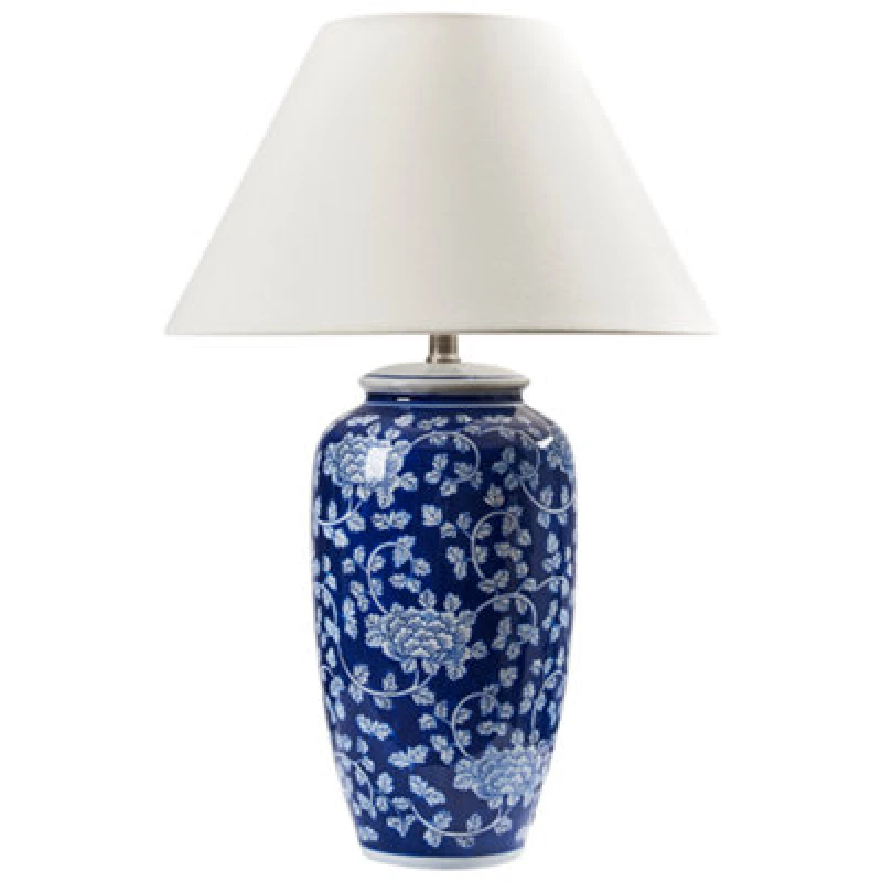 Image of Beliani Table Lamp Angeles Porcelain Blue