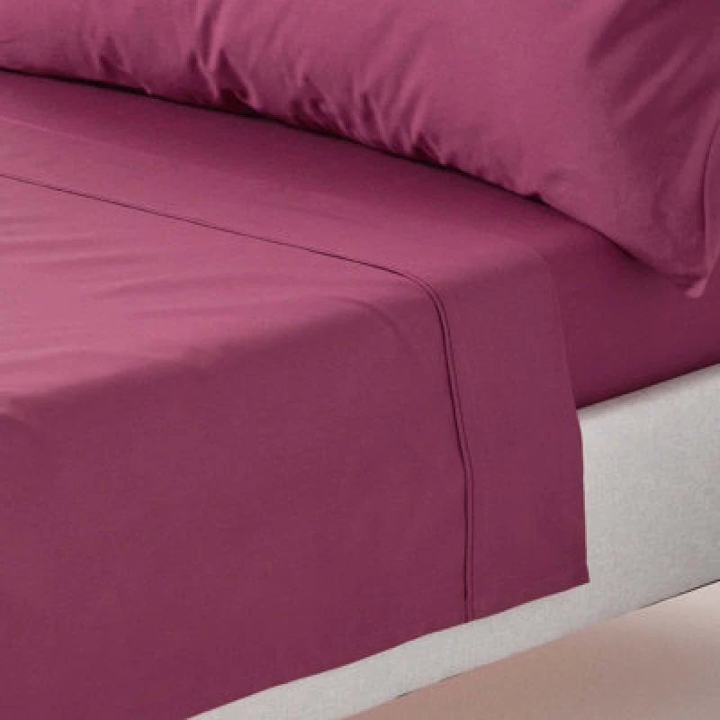 Image of Homescapes Plum Egyptian Cotton Flat Sheet 200 Tc, Single